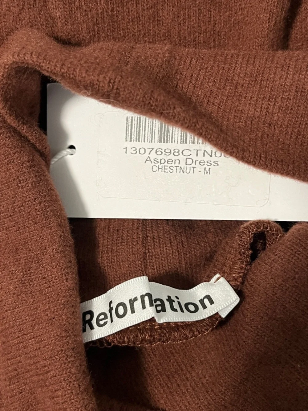 Reformation Aspen Mini Dress Womens Medium Brown Turtleneck Longsleeve - Picture 9 of 12